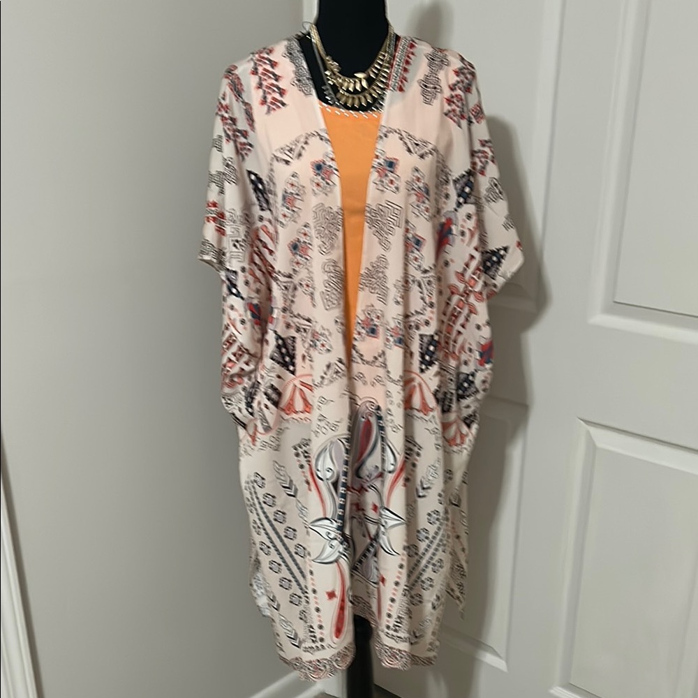 NWT Boston Proper Size L Bohemian Print Kimono